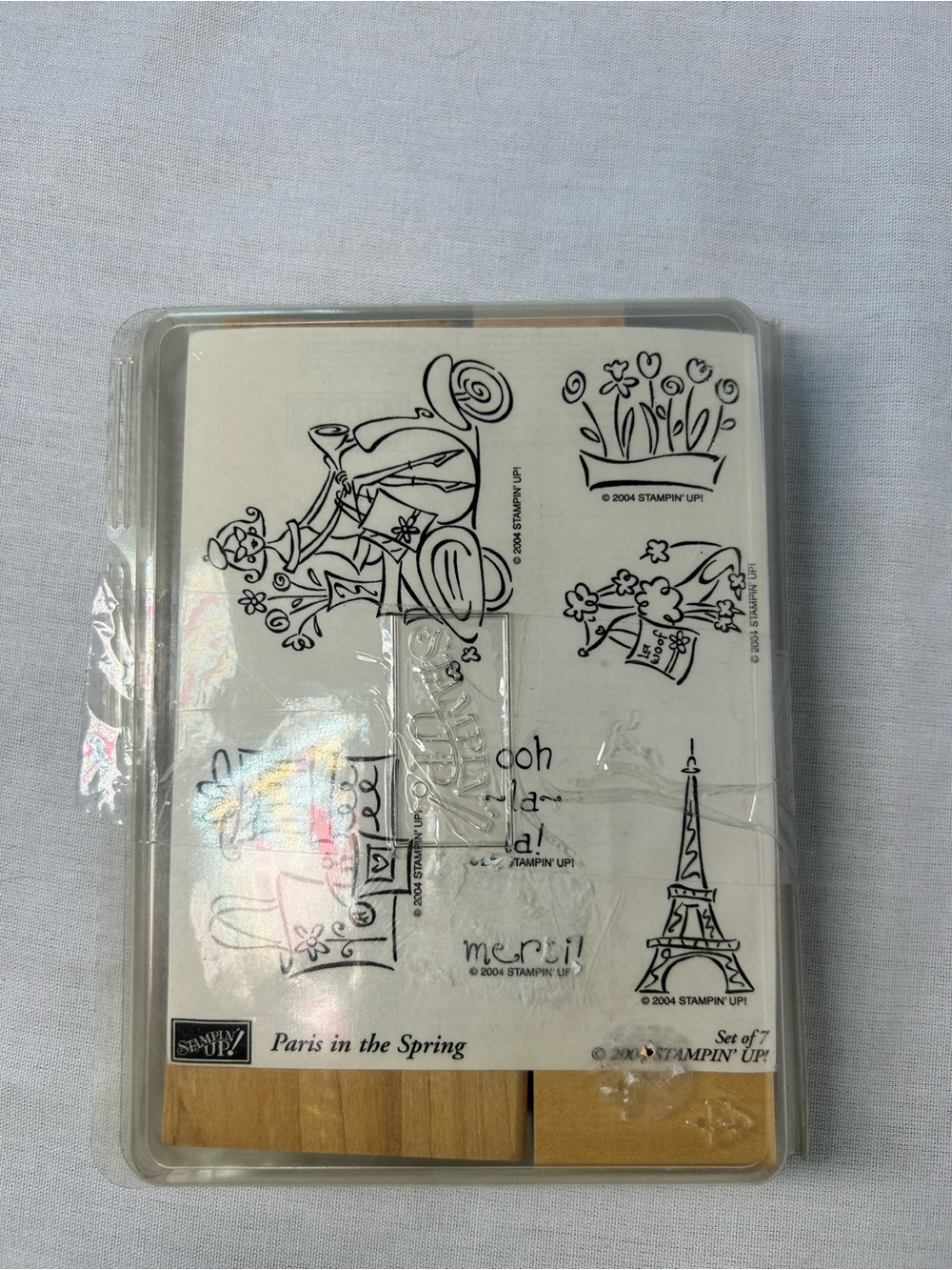 Stampin' Up! Paris in the Spring Wood-Mount Stamp Set - White